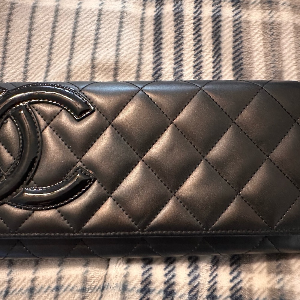 Chanel Black Quilted Clutch with Iconic CC Logo